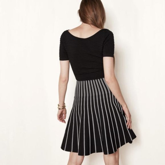 Maje Black and White Striped Dress - Picture 2 of 4